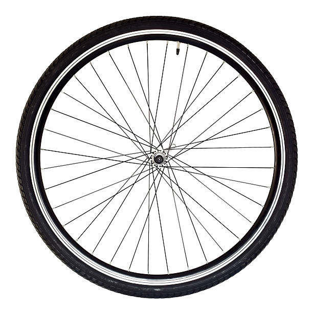 Bicycle Wheel On White stock photo
