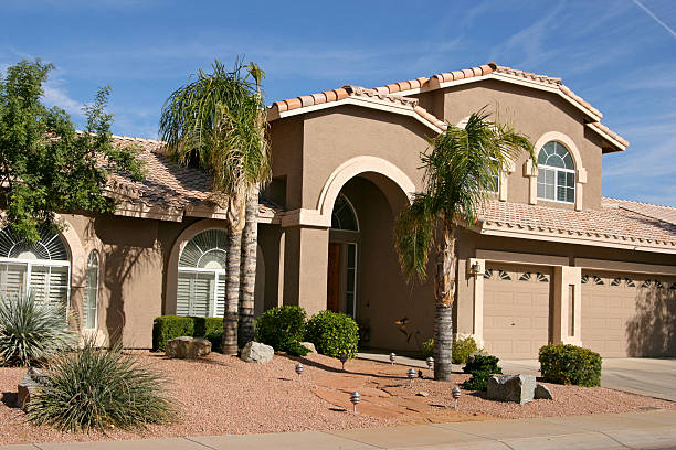premio casa a scottsdale, arizona - southwest usa house residential structure adobe foto e immagini stock