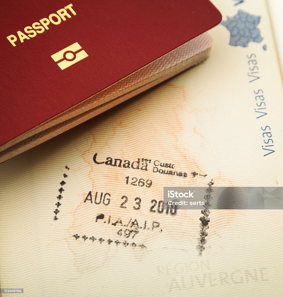 Canada Timbro doganale - Foto stock royalty-free di Emigrazione e Immigrazione