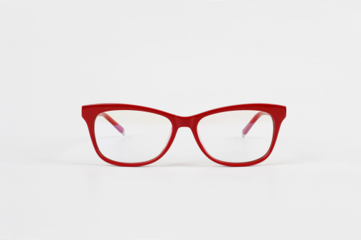 Red Optical Eyewears on White Background
