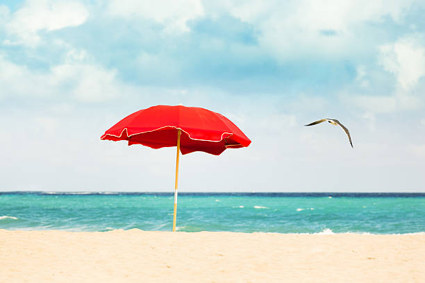 Subject: South Beach, Miami Beach, Florida with its white sand beach.