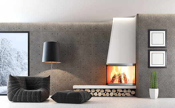 istock Fireplace Living Room Winter scene 172450171