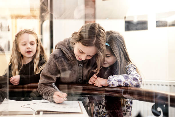 istock Three children in a museum 172450594