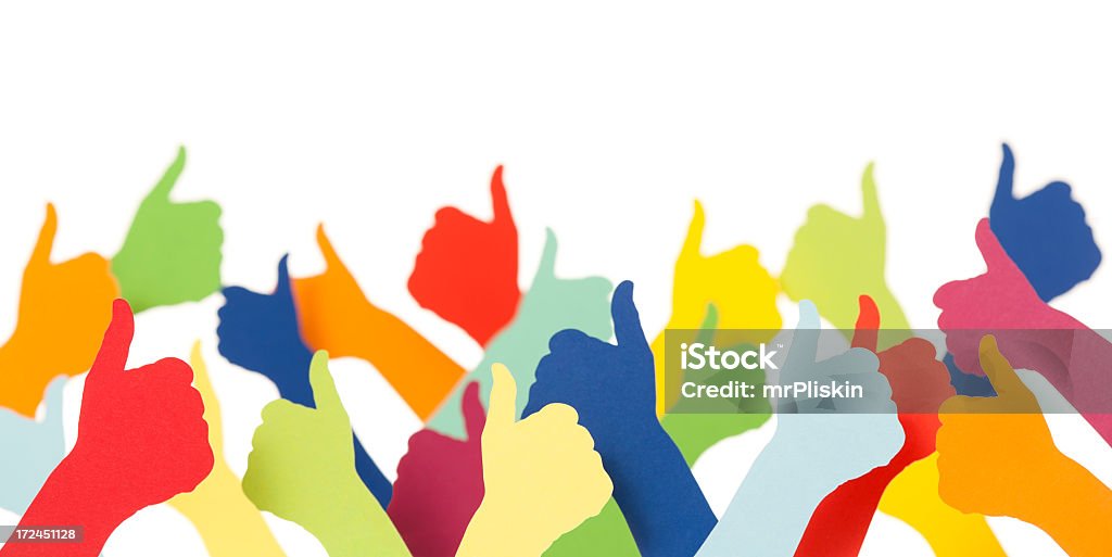 Montones de coloridos pulgar hacia arriba - Foto de stock de Acuerdo libre de derechos