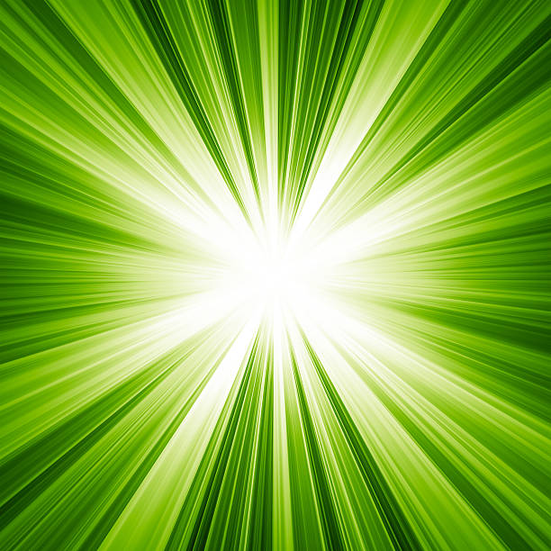istock Background of light radiating from the center in green 172452614