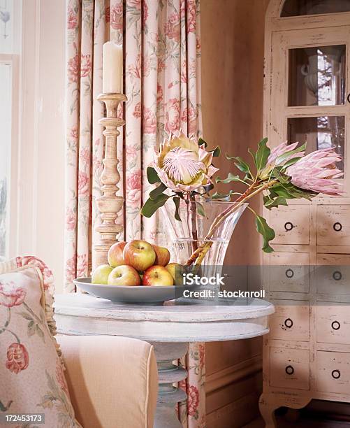 Interior Of Livingroom With Flowers In The Foregound Stock Photo - Download Image Now