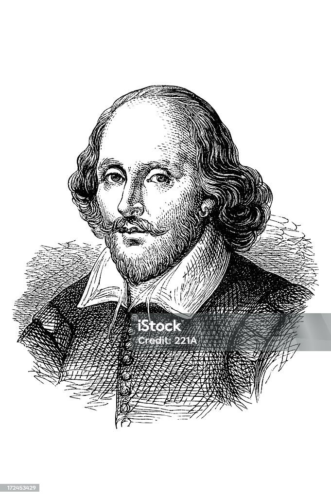 Livro antigo ilustração: William Shakespeare - Ilustração de William Shakespeare royalty-free