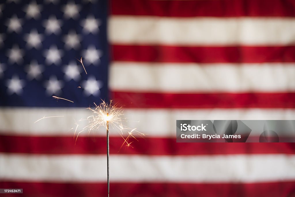 Brilhante Bandeira da América e Horizontal - Royalty-free 4 de Julho Foto de stock