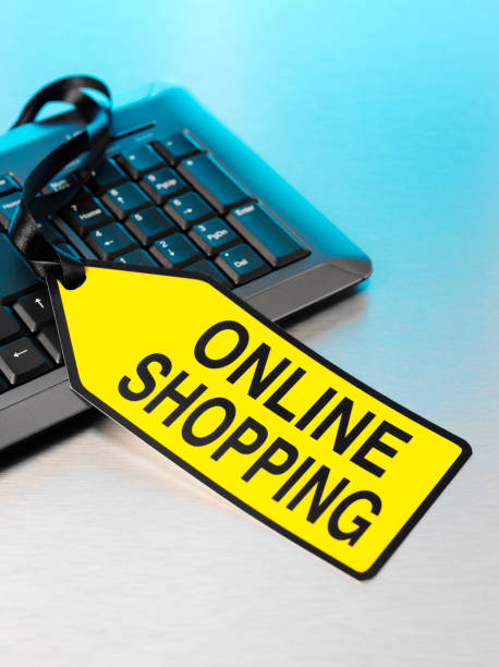 istock Computer Keyboard with a Yellow Online Shopping Label 172453542