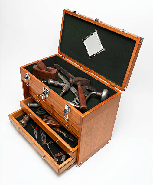 istock Vintage Wooden Tool Box 172453543