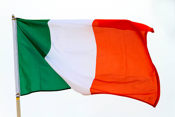 istock Flag of Italy Against a White Sky 172453597