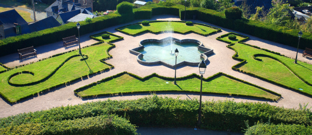 A public garden in the lovely french town of Fougeres.