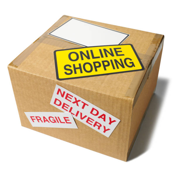 istock Cardboard Box with a Online Shopping Label 172454101