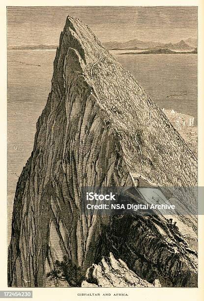 Gibraltar Und Afrika Stock Vektor Art und mehr Bilder von Fels von Gibraltar - Fels von Gibraltar, Gibraltar, Meerenge