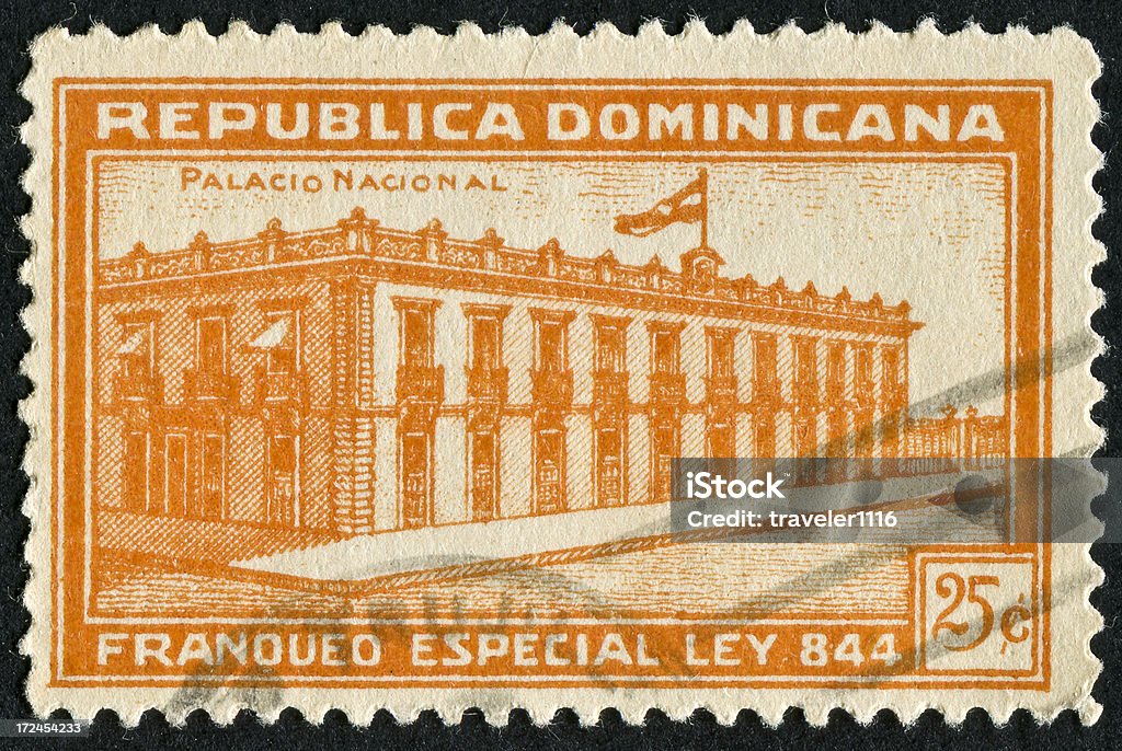 National Palace In der Dominikanischen Republik-Briefmarke - Lizenzfrei Dominikanische Republik Stock-Foto