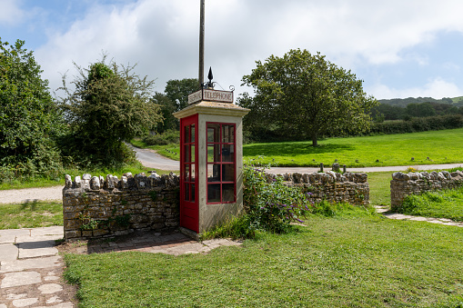 The K1 telephone kiosk in Tyneham village in Dorset