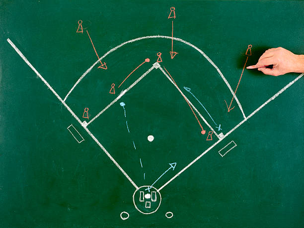 야구공 다이아몬드 전략 - strategy baseball blackboard youth league 뉴스 사진 이미지