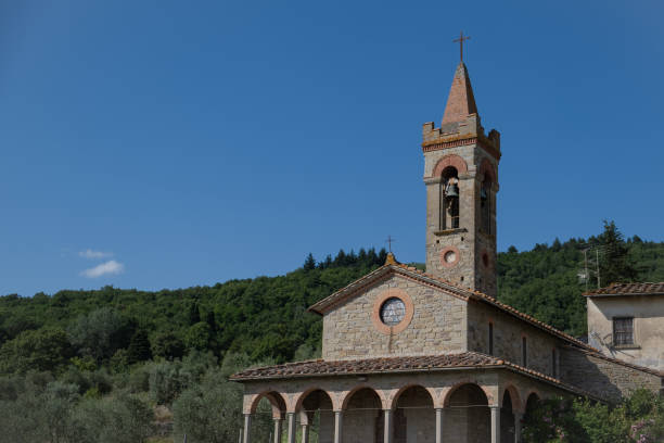 Bell tower of Soriano nel Cimino town in Italy
