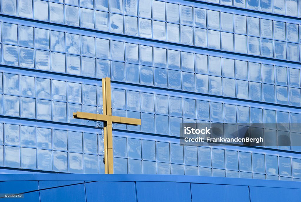 Cross Blue 배경 - 로열티 프리 교회 스톡 사진