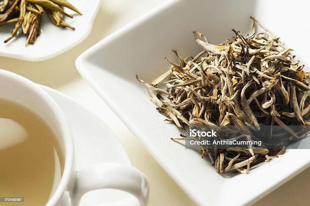 Jasmintee Blätter hinter Tasse Tee - Lizenzfrei Antioxidationsmittel Stock-Foto