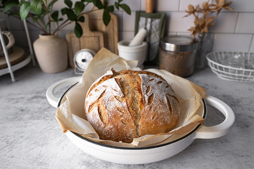 the artisan bread loaf for bakery and baking concept