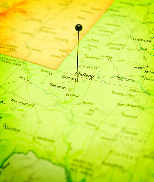 istock Roadmap Of Odessa And Midland Texas Macro 172455345