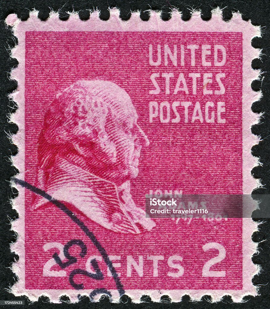 John Adams Stamp - Illustrazione stock royalty-free di Acquaforte