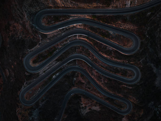 istock Winding and curvy road from above 1724554581