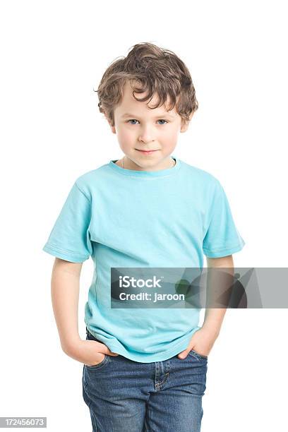 Foto de Retrato De Menino Pequeno e mais fotos de stock de 6-7 Anos - 6-7 Anos, Cabelo Encaracolado, Cabelo Louro