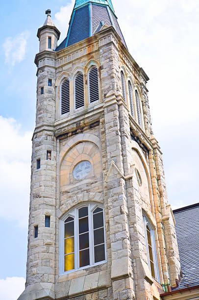 baltimora, maryland old stone chuch esterno - baltimore church old building exterior foto e immagini stock