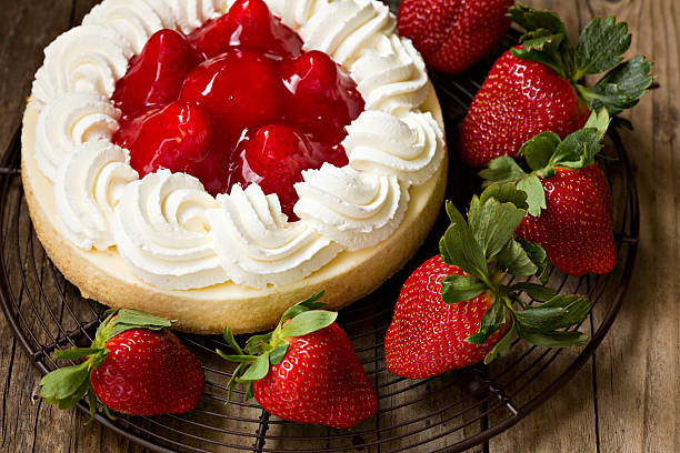 イチゴのチーズケーキやストロベリー - strawberry cheesecake ストックフォトと画像
