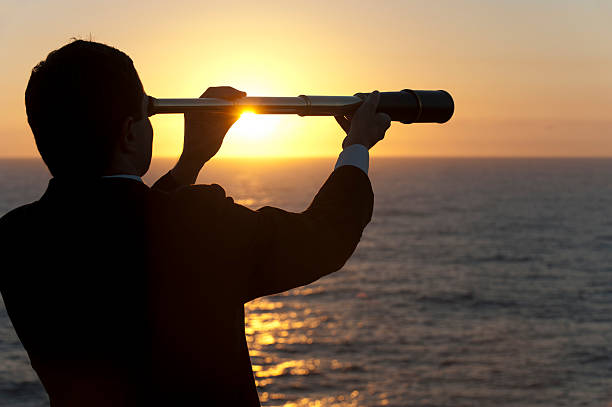 istock Vision concept. Businessman looking at the horizon 172456375