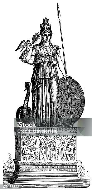 Athena Stock Vektor Art und mehr Bilder von Pallas-Athene-Brunnen - Pallas-Athene-Brunnen, Illustration, Griechische Göttin