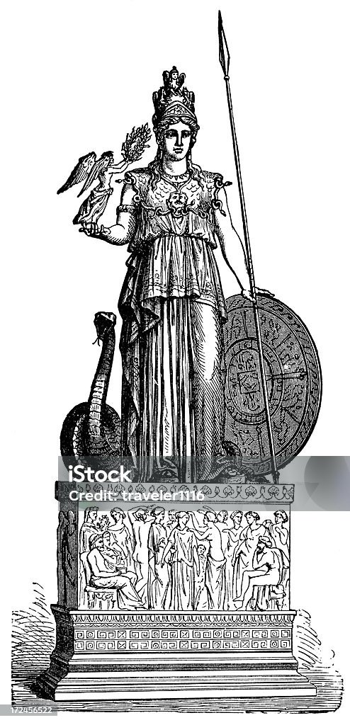 Athena - Стоковые иллюстрации Фонтан Афина-Паллада роялти-фри