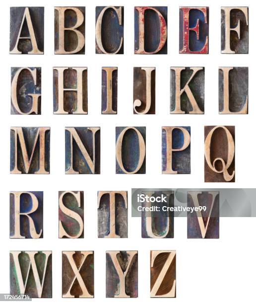 Photo libre de droit de Grand Ensemble De Lalphabet banque d'images et plus d'images libres de droit de Lettre de l'alphabet - Lettre de l'alphabet, Typographie - Technique photographique, En bois