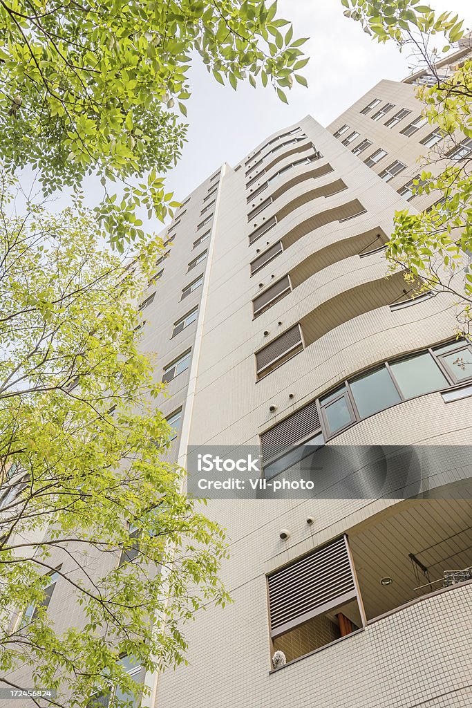 Edifici con albero verde - Foto stock royalty-free di Albero