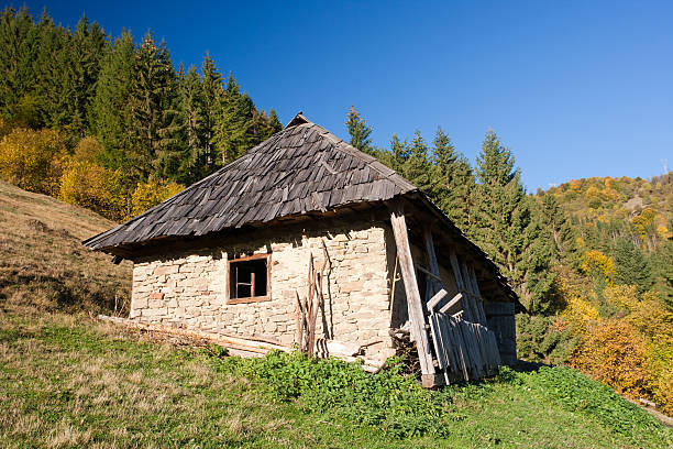 Old Romanian Wood Cottage Used For The Summer Period