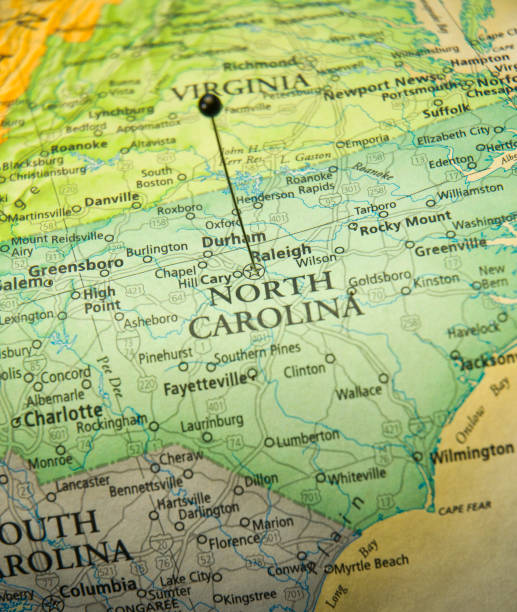 istock Road Map Of State Capitol Raleigh North Carolina 172457652