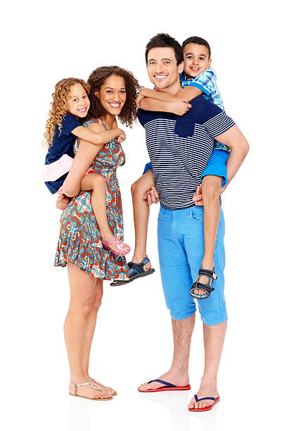 istock Young parents piggybacking their kids 172457845