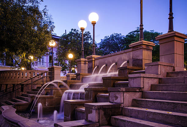 kroki prowadzące do plaza de colón w starym san juan - plaza de colon nobody horizontal san juan puerto rico zdjęcia i obrazy z banku zdjęć