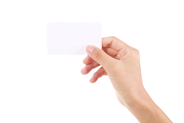 istock Hand holding business card on white background 172457917