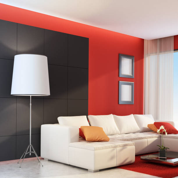 istock Red Modern Living Room 172457969