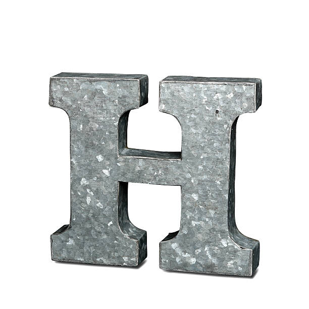 litera h - letter h alphabet metal three dimensional shape zdjęcia i obrazy z banku zdjęć