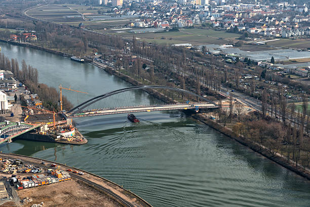 istock Aerial view , Osthafenbrücke, Osthafen Frankfurt, Germany 172458054