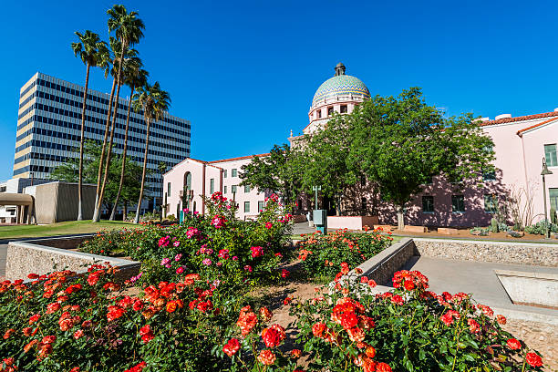 istock Tucson Arizona Old State Capitol Building and roses 172458200