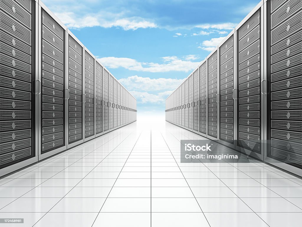 Cloud Computing-server di rete - Foto stock royalty-free di Armadietto da cucina