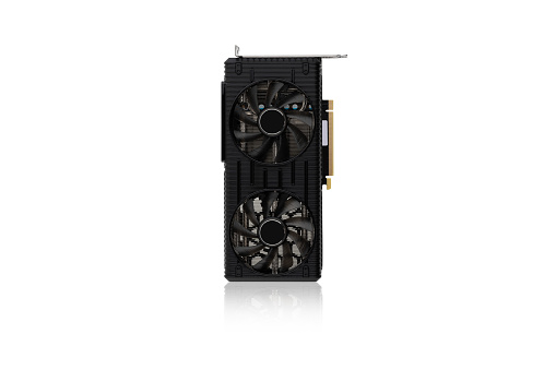 Video card for PC on a white background. Video card close-up isolated on white background.