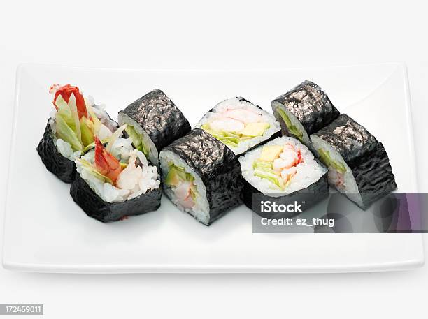 Regenbogen Maki Sushi Stockfoto und mehr Bilder von Asien - Asien, Avocado, California-Rolle