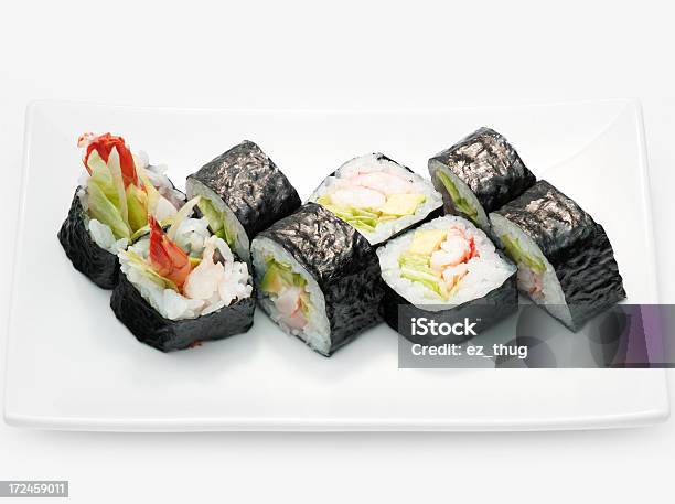 Arcoíris Maki - Fotografias de stock e mais imagens de Abacate - Abacate, Alimentação Saudável, Almoço