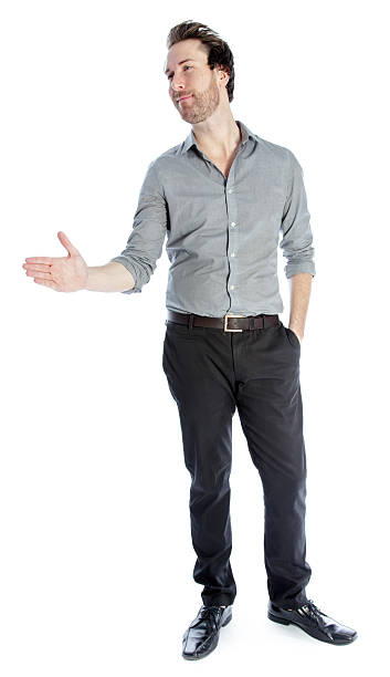 istock Attractive man wearing a grey shirt isolated on white background 172459534